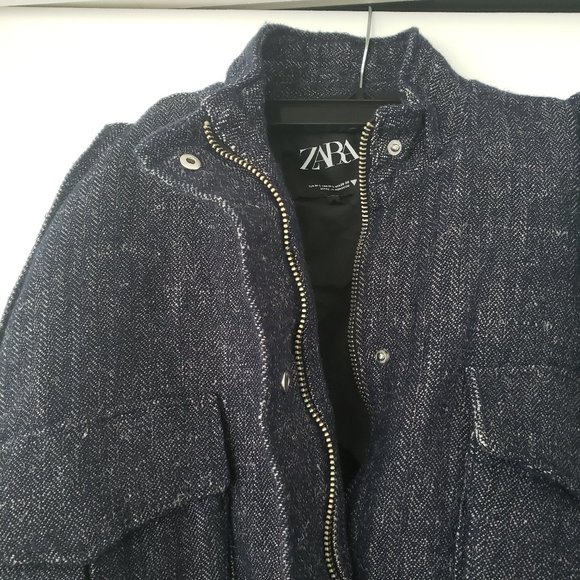 Zara Oversized Herringbone Jacket - Picture 2 of 5